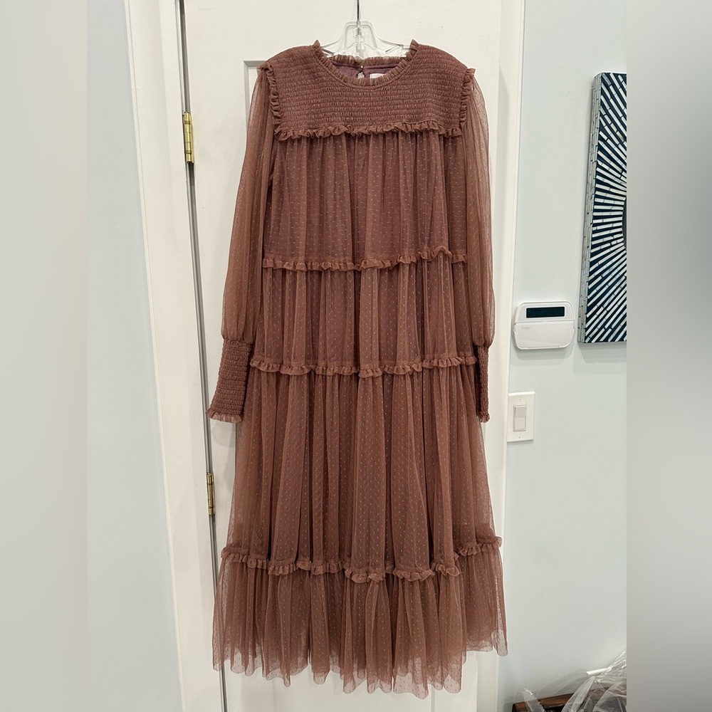 Girls detailed mauve gown